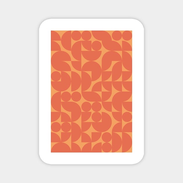 Hotdog Colored Geometric Pattern - Shapes #10 Magnet by Trendy-Now