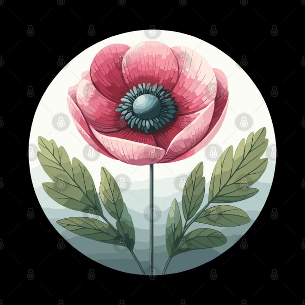 Retro Floral Retro Rounded Flower by Siha Arts