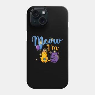 Rd kids meow i’m  bday cat party cute Phone Case