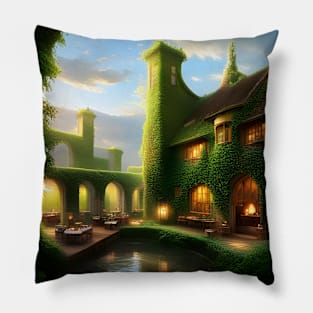 Cafe in Vines Pillow