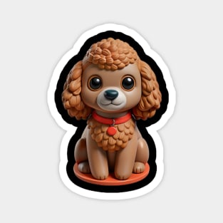 Miniature Poodle Adorable Dog with Curly Fur & Sweet Expression Magnet