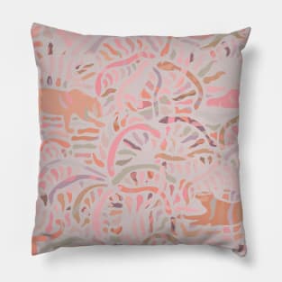 Boho Big Cats in Pink Pillow