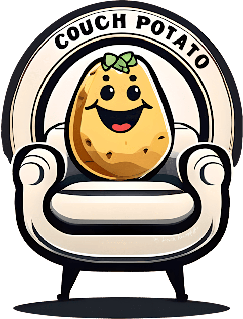 cute couch potato on an armchair Kids T-Shirt by by Joerdis Rosenpfeffer