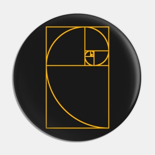 The Golden Ratio Fibonacci Spiral Pin