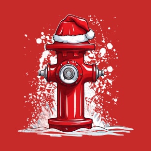 Fire Hydrant Costume a Funny Lazy Christmas Day Ideas Santa's Hat T-Shirt