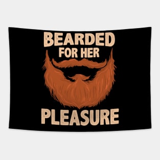 Bearded For Her Pleasure - Funny Biker Beard Tee Tapestry