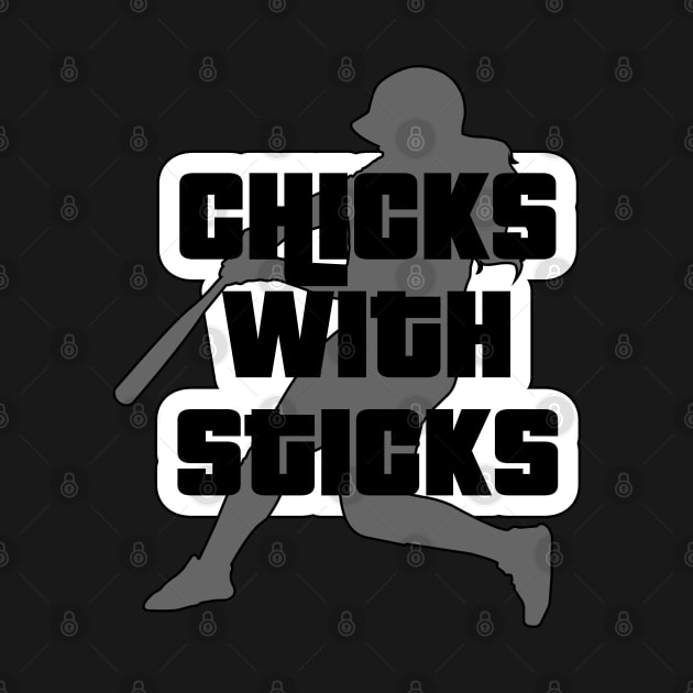 Softball Chick With Sticks by PureJoyCraft