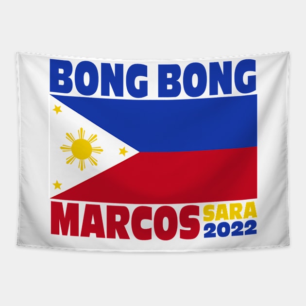 BBM 2022 Bongbong Marcos Sara Philippines Flag Tapestry by Jas-Kei Designs