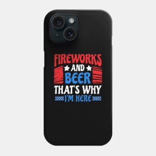 fire works & beer 4th of july Phone Case