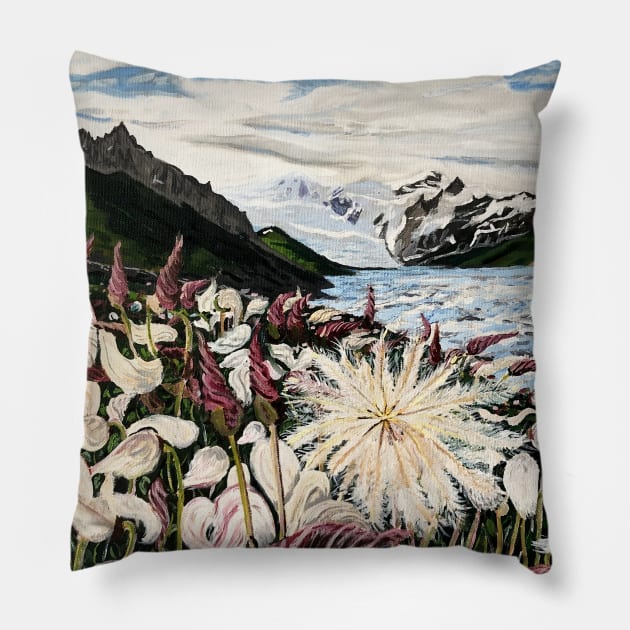 Dryas in Wrangell - St. Elias National Park Pillow by realartisbetter