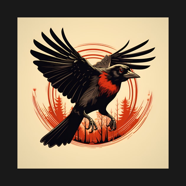 Black bird red logo graphic by AndyMcBird