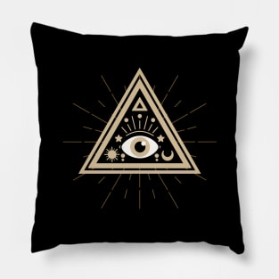 All Seeing eye Gold Pink Pillow