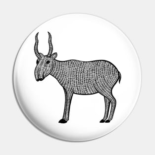 Saiga Antelope- Hand Illustrated Design Pin