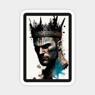 Fierce Warrior King Illustration Magnet