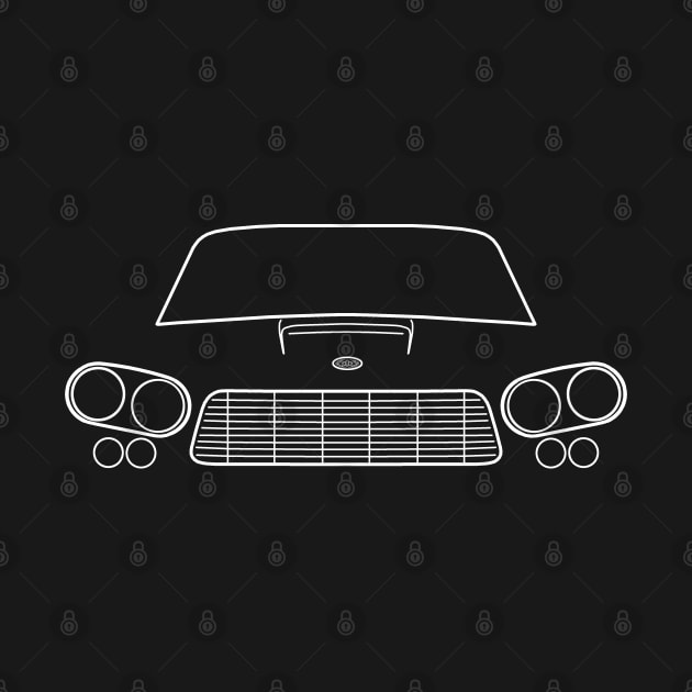 Gordon Keeble 1960s classic British car white outline graphic by soitwouldseem