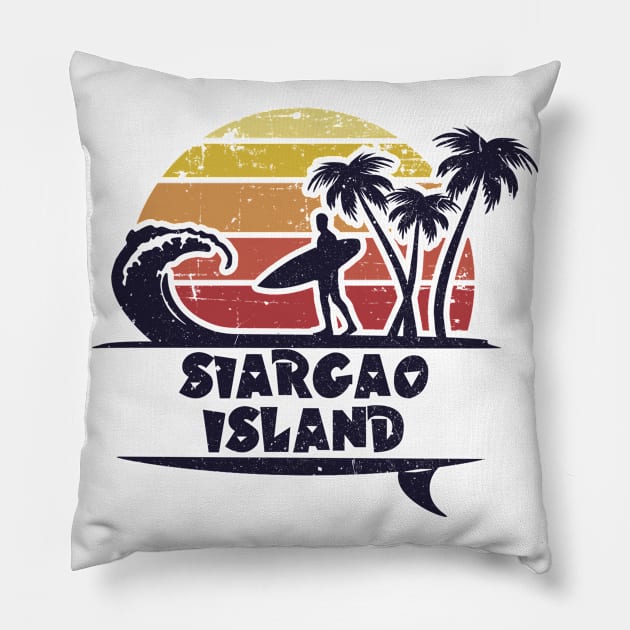 Siargao Island surfing. Perfect present for mom mother dad father friend him or her Pillow by SerenityByAlex