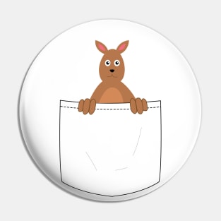 kangaroo looking out from a pocket Pin