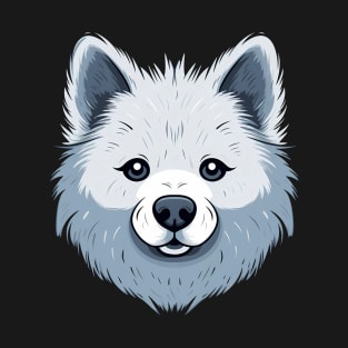 American Eskimo Dog Face Cute Cartoon Puppy Lover T-Shirt