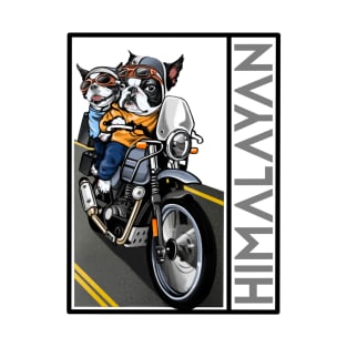 biker dog royal enfield himalayan T-Shirt