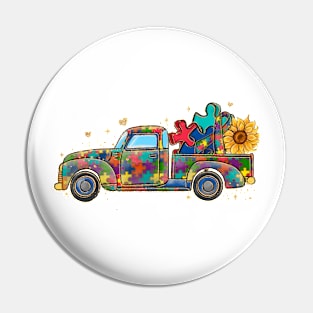 Puzzle Truck Car Autism Awareness Gift for Birthday, Mother's Day, Thanksgiving, Christmas Pin