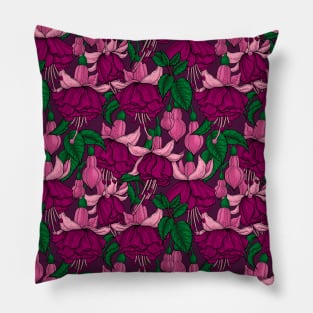 Fuchsia on dark purple Pillow