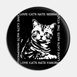 love cats, hate sexism Pin