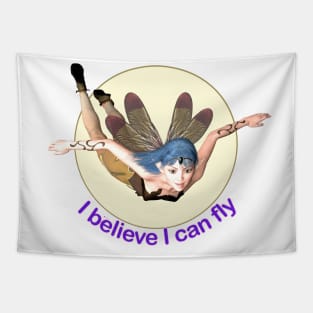 I believe I can fly elf fairy faerie dragonfly wings flying Tapestry