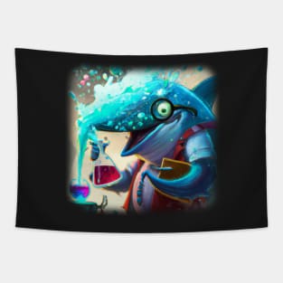 Mad dolphin scientist experimenting Tapestry