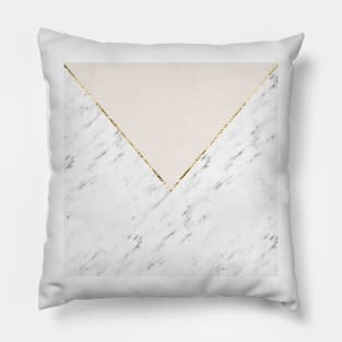 Golden blush geometric marble Pillow