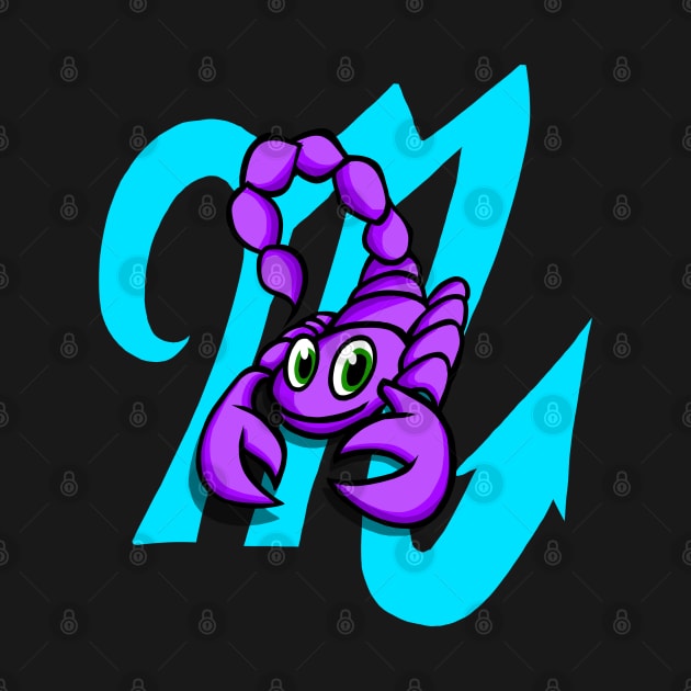 Happy Scorpion With Scorpio Symbol by EZPAINT