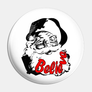 1980s nostalgic christmas Retro I Believe Santa Claus Pin