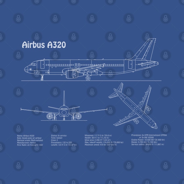 Airbus a320 Airplane Blueprint Plan - ADpng by SPJE Illustration Photography