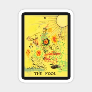 The Fool tarot card illustration Magnet