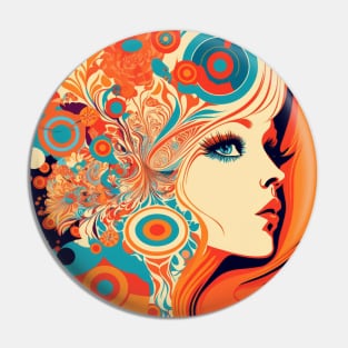 Psychedelic Girl Pin