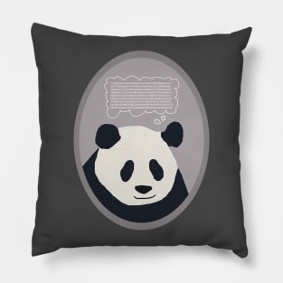 Panda Bear Contemplating Pi Pillow