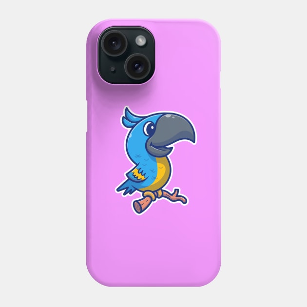 Cute Toucan Bird on Branch Cartoon Phone Case by Catalyst Labs