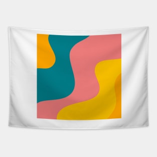 Retro Liquid Abstract Swirl in Summer Tapestry