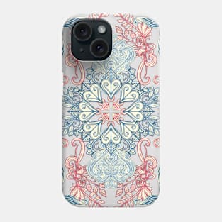 Vintage Fancy - a Pattern in Pale Blue, Navy & Deep Rose Phone Case