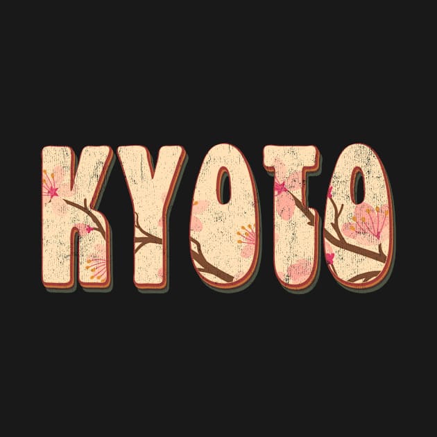 Kyoto Japan Retro Vintage Cherry Blossom by Happy as I travel