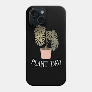 Plant Dad - Boho Monstera Plant (White) Phone Case