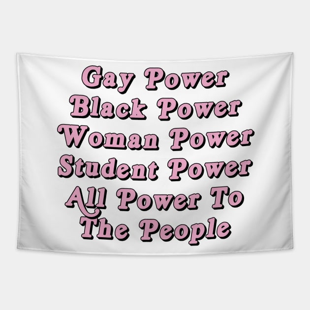 Gay, Black, Woman, Student Power - 60s Feminist Poster Tapestry by ProjectBlue