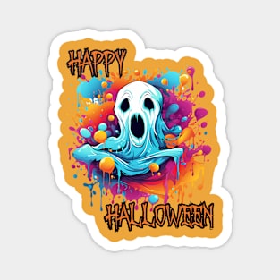 Spooky Ghost Happy Halloween Magnet