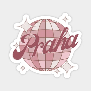 Praha Prague City Czech Republic Retro Vintage Dance Design Magnet