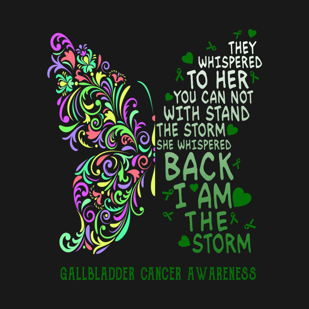 gallbladder cancer butterfly i am the storm by TeesCircle