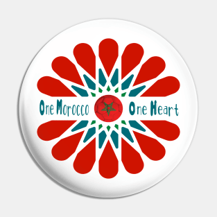 One Morocco One Heart Soccer Moroccan Team Pin