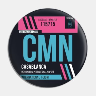 Casablanca (CMN) Airport Code Baggage Tag Pin