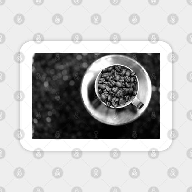 Coffee beans with black and white Magnet by ikshvaku
