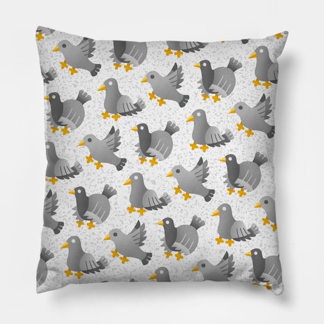 Rock Pigeons Pillow by CleanRain3675