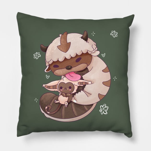 Momo Appa Creature Cute Pillow by desiisart