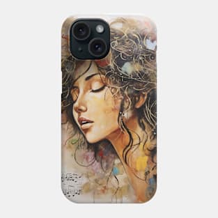 Music, girl, notes Phone Case